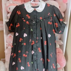 ♡ ank rouge cherry & heart print babydoll dress ♡